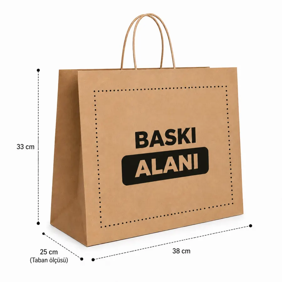Burgu Saplı Kraft Çanta