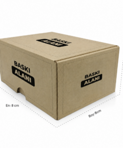 Kraft e-ticaret kutusu - 8x8x4 cm Oluklu Geçmeli E-ticaret Kutusu